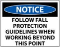 Notice Follow Fall Protection Guidelines When Working Beyond This Point Royalty Free Stock Photo
