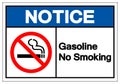 Notice Gasoline No Smoking Symbol Sign, Vector Illustration, Isolate On White Background Label. EPS10 Royalty Free Stock Photo