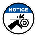 Notice Hand Entanglement Belt and Rollers Symbol Sign, Vector Illustration, Isolate On White Background Label .EPS10