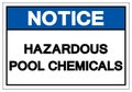 Notice Hazardous Pool Chemicals Symbol Sign, Vector Illustration, Isolate On White Background Label. EPS10