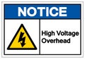 Notice High Voltage Overhead Symbol Sign, Vector Illustration, Isolate On White Background Label .EPS10 Royalty Free Stock Photo