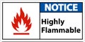 Notice Highly Flammable Sign On White Background Royalty Free Stock Photo