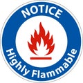 Notice Highly Flammable Sign On White Background Royalty Free Stock Photo