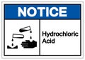 Notice Hydrochloric Acid Symbol Sign ,Vector Illustration, Isolate On White Background Label .EPS10