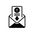 Black solid icon for Notice, invitation and letter Royalty Free Stock Photo