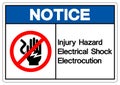 Notice Injury Hazard Electrical Shock Electrocution Symbol Sign, Vector Illustration, Isolate On White Background Label .EPS10 Royalty Free Stock Photo