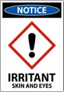 Notice Irritant GHS Sign On White Background