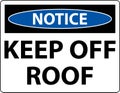 Notice Keep Off Roof Sign On White Background