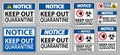 Notice Keep Out Quarantine Sign Isolate On White Background,Vector Illustration EPS.10 Royalty Free Stock Photo