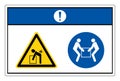 Notice Lift Hazard Use Two Person Lift Symbol Sign On White Background