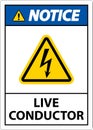 Notice Live Conductor Sign On White Background Royalty Free Stock Photo