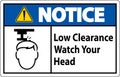 Notice Low Clearance Watch Your Head Sign