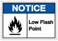 Notice Low Flash Point Symbol Sign, Vector Illustration, Isolate On White Background Label. EPS10 Royalty Free Stock Photo