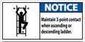 Notice Maintain 3 Point Contact When Ascending Or Descending Ladder