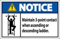 Notice Maintain 3 Point Contact When Ascending Or Descending Ladder