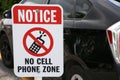 Notice No Cell Phone Zone Sign Royalty Free Stock Photo