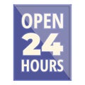 Notice opening hours icon cartoon vector. Notice sticker