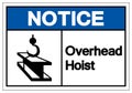 Notice Overhead Hoist Symbol Sign ,Vector Illustration, Isolate On White Background Label. EPS10