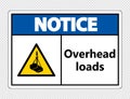 stmbol Notice overhead loads Sign on transparent background