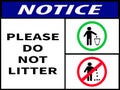 Notice ,please do not litter icon logo sticker sign,symbol