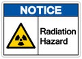 Notice Radiation Hazard Symbol Sign,Vector Illustration, Isolated On White Background Label. EPS10