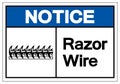 Notice Razor Wire Symbol Sign, Vector Illustration, Isolated On White Background Label .EPS10 Royalty Free Stock Photo