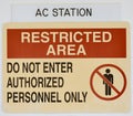 Notice restricted area