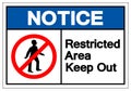 Notice Restricted Area Keep Out Symbol Sign, Vector Illustration, Isolate On White Background Label. EPS10