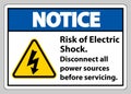 Notice Risk of electric shock Symbol Sign Isolate on White Background Royalty Free Stock Photo