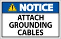 Notice Sign Attach Grounding Cables Royalty Free Stock Photo