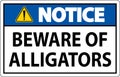 Notice Sign Beware Of Alligators Royalty Free Stock Photo