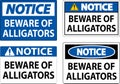 Notice Sign Beware Of Alligators Royalty Free Stock Photo