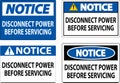 Notice Sign Disconnect Power Before Servicing