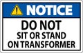 Notice Sign Do Not Sit Or Stand On Transforme