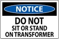 Notice Sign Do Not Sit Or Stand On Transforme