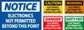 Notice Sign Electronics Not Permitted Beyond This Point Royalty Free Stock Photo