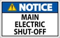 Notice Sign Main Electric Shut-Off