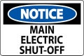 Notice Sign Main Electric Shut-Off