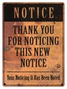 Notice Sign Memo Announcement Grunge Funny