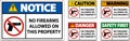 Notice Sign No Firearms Allowed On This Property Royalty Free Stock Photo