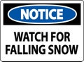 Notice Sign Watch For Falling Snow