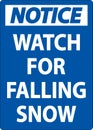 Notice Sign Watch For Falling Snow