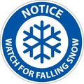 Notice Sign Watch For Falling Snow