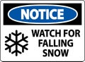 Notice Sign Watch For Falling Snow