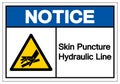 Notice Skin Puncture Hydraulic Line Symbol Sign, Vector Illustration, Isolate On White Background Label .EPS10