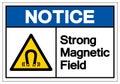 Notice Strong Magnetic Field Symbol Sign, Vector Illustration, Isolated On White Background Label .EPS10 Royalty Free Stock Photo