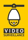 Notice Video cctv symbol sticker for print