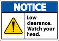 Notice Watch Your Head Sign On White Background Royalty Free Stock Photo