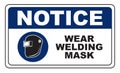 Notice Wear Welding Mask Sign