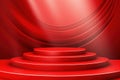 Noticeable Red podium. Generate Ai Royalty Free Stock Photo